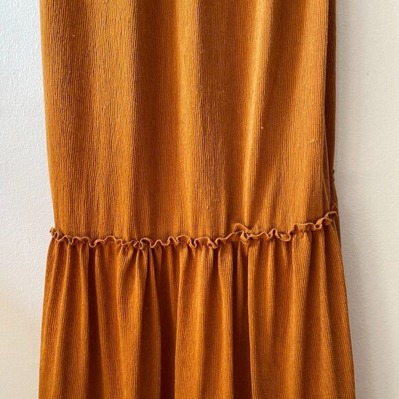 Zara Golden Frilled Maxi Dress - Picture 4 of 5